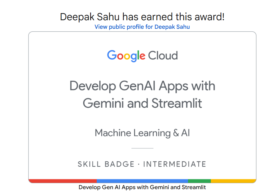 Google Cloud: Develop GenAI Apps with Gemini and Streamlit